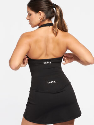 Vestido negro espalda doble logo Latte Fit
